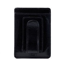 Load image into Gallery viewer, Sierra Italian Leather Money Clip Card Case - Black