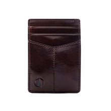 Load image into Gallery viewer, Sierra Italian Leather Money Clip Card Case - Brown - Front