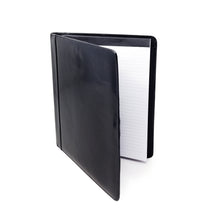 Load image into Gallery viewer, Sierra Italian Leather Letter Pad Folio - Black -  Angled View