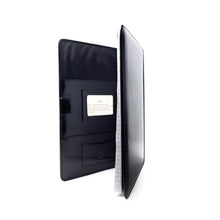 Load image into Gallery viewer, Sierra Italian Leather Letter Pad Folio - Black -  Angled View