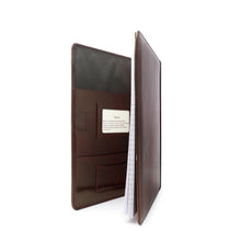 Load image into Gallery viewer, Sierra Italian Leather Letter Pad Folio - Brown - Angled View