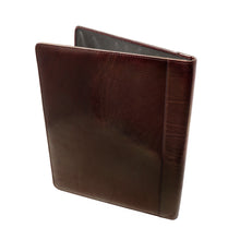 Load image into Gallery viewer, Sierra Italian Leather Letter Pad Folio - Brown - Angled View - Back
