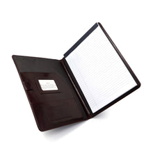 Load image into Gallery viewer, Sierra Italian Leather Letter Pad Folio - Brown - Opened
