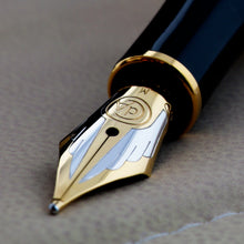 Load image into Gallery viewer, Caran d'Ache Limited Edition Ganesh Fountain Pen Nib Close Up (Medium, bi colored)