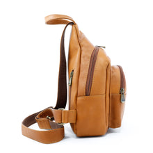 Load image into Gallery viewer, DayTrekr Leather Crossbody - Tan
Image of Left-Facing Side Panel View
Dimensions: 11 x 7"
