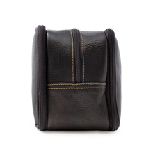 Load image into Gallery viewer, DayTrekr Leather Organizer Travel Kit - Brown
Image of Side Panel View showing color coordinated zipper coil, and contrast stitching accents.
Dimensions: 12" x 6" x 5"