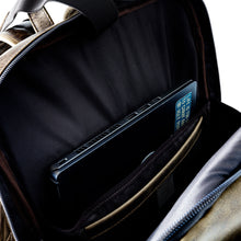 Load image into Gallery viewer, DayTrekr Distressed Leather Bombardier Backpack - Brown
Image of Protected Laptop/Tablet Compartments.
Dimensions: 18"h x 13"w x 7"d