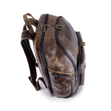 Load image into Gallery viewer, DayTrekr Distressed Leather Bombardier Backpack - Brown
Bird's eye top view of Left-Facing Side Panel.
Dimensions: 18"h x 13"w x 7"d