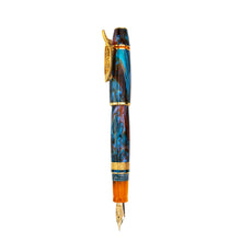 Load image into Gallery viewer, Side view of the fountain pen with the cap posted.