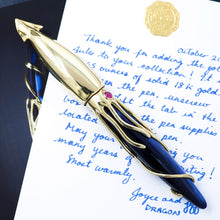 Load image into Gallery viewer, Dragon Jules Verne Solid 18K Gold Squid Limited Edition Fountain Pen w/ Rubies 2