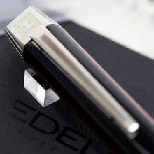 Load image into Gallery viewer, Edelberg Sloop EB-1001 - Black Resin w/ Red Racing Stripe Rollerball Pen - Floor Model