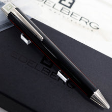 Load image into Gallery viewer, Edelberg Sloop EB-1001 - Black Resin w/ Red Racing Stripe Rollerball Pen - Floor Model