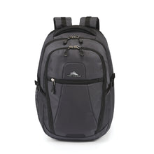 Load image into Gallery viewer, Front panel view of the black backpack.