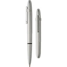 Load image into Gallery viewer, The chrome pen with the cap posted, and shown closed.