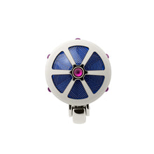 Load image into Gallery viewer, The blue guilloche, trims, and a ruby adorn the top of the cap.