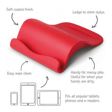 Load image into Gallery viewer, The red tabled stand with usage text descriptions.