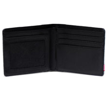 Load image into Gallery viewer, Interior view of the Raven Crosshatch Hank Wallet.