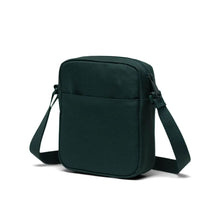 Load image into Gallery viewer, Angled back view of the trek green cross-body bag.