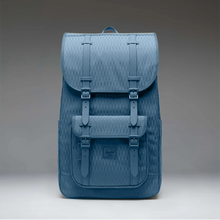 Load image into Gallery viewer, Front view of the blue diamond backpack on a grayscale gradient background.