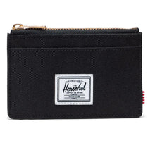 Load image into Gallery viewer, Front panel view of the black cardholder wallet.