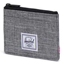 Load image into Gallery viewer, Angled front view of the raven crosshatch cardholder wallet.