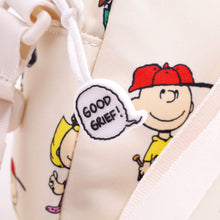 Load image into Gallery viewer, Close up to the zipper pull with a speech bubble that says GOOD GRIEF!