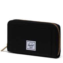 Load image into Gallery viewer, Angled front view of the black wallet.