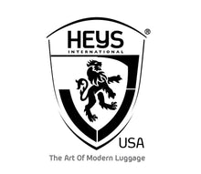 Load image into Gallery viewer, Heys International USA logo with text, The Art of Modern Luggage.