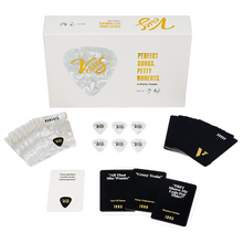 Load image into Gallery viewer, The Verses game packaging with contents arranged on a white background.