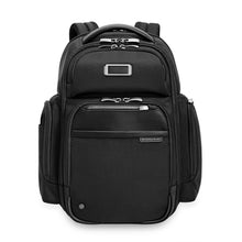 Load image into Gallery viewer, Briggs & Riley @Work Large Cargo Backpack in Black
Image of Front Panel View
Dimensions: 18.75 x 16 x 8.75 in / 47.6 x 40.6 x 22.2 cm