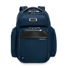 Load image into Gallery viewer, Briggs & Riley @Work Large Cargo Backpack in Navy
Image of Front Panel View
Dimensions: 18.75 x 16 x 8.75 in / 47.6 x 40.6 x 22.2 cm