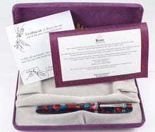 Load image into Gallery viewer, The fountain pen in the presentation box with the included certificate and instructions.