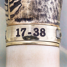 Load image into Gallery viewer, Close up to the engraved edition number of the pen. This one is number 17 of 38.