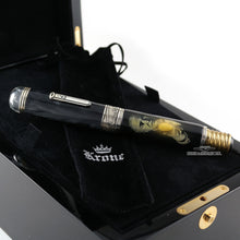 Load image into Gallery viewer, The fountain pen inside the presentation box with the fabric sleeve.