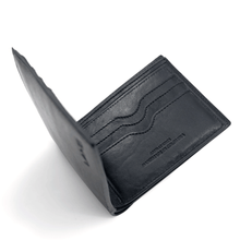 Load image into Gallery viewer, Angled interior view of the black wallet.