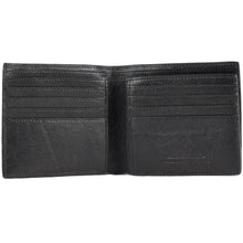 Load image into Gallery viewer, Interior view of the black leather wallet.