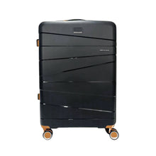 Load image into Gallery viewer, Front view of the 28 inch black suitcase. Set on a white background.