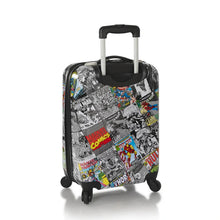 Load image into Gallery viewer, Angled back panel view of the Marvel Comics suitcase.