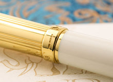 Load image into Gallery viewer, Close up to the sterling silver hallmarks engraved on the cap ring.