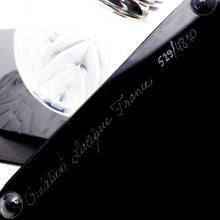 Load image into Gallery viewer, Close up to the hand-engraved signature and edition number of the pen holder.