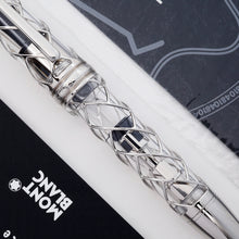 Load image into Gallery viewer, Close up to the barrel of the pen. The piston can be seen through the skeleton.