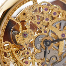 Load image into Gallery viewer, Close up to the interior of the skeleton watch.