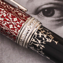 Load image into Gallery viewer, Close up to the cap ring with engraved decorations and diamonds