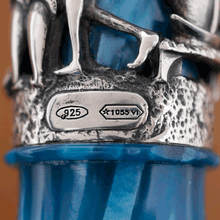Load image into Gallery viewer, Montegrappa Limited Edition Luxor Blue Nile Silver Fountain Pen 925. Silver Stamp