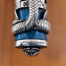 Load image into Gallery viewer, Montegrappa Limited Edition Luxor Blue Nile Silver Fountain Pen Montegrappa Engraving