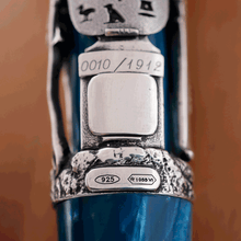 Load image into Gallery viewer, Montegrappa Limited Edition Luxor Blue Nile Silver Fountain Pen Edition Number