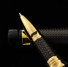 Load image into Gallery viewer, Montegrappa F1 Speed Limited Edition Podium Black Rollerball Pen Close up on Grip Section F1 Logo