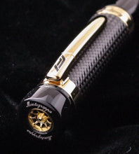 Load image into Gallery viewer, Montegrappa F1 Speed Limited Edition Podium Black Rollerball Pen Cap and Pen Top close up