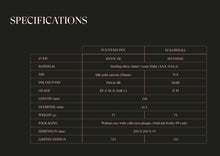 Load image into Gallery viewer, Specifications hart for the fountain and rollerball pen