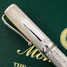 Load image into Gallery viewer, Close Up to the cap section which can be engraved. Closer to the rings underneath, the word "ITALY" is engraved to show its place of origin. The "925" stamp for sterling silver is also engraved next to it.